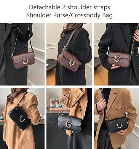 Shoulder Bag for Women Trendy Crossbody Purse Vegan Leather Handbags Clutch Hobo Bags Y2K Saddle Purses thumbnail 7