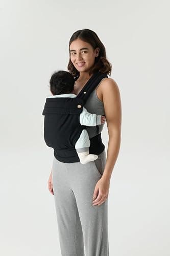 Ergonomic Baby Carrier Newborn to Toddler, Lightweight & Breathable Cotton Infant Carrier for Hands Free Comfort (Black) thumbnail 2