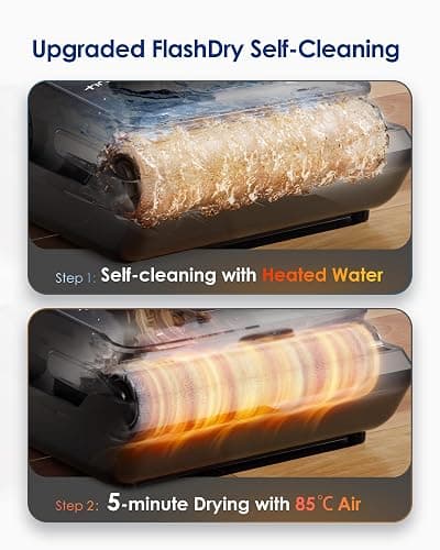 Tineco Floor ONE i6 Stretch Wet Dry Vacuum Cleaner, Vacuum & Mop All in One, 20kpa Powerful Suction, Up to 40 Minutes Runtime, 180° Lay-Flat, Anti-Tangle Design, Full-Path Self-Cleaning&185℉ Flashdry thumbnail 8