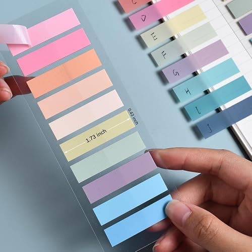 Lysas 1200pcs Page Markers, Morandi Sticky Note Tabs Colored Translucent Writable and Repositionable Book Flags Tabs Strip Index Page Tabs thumbnail 3