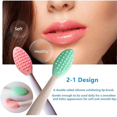 3 Pcs Lip Scrub Brush,Lip Scrubber Exfoliator,Double-Sided Silicone Lip Brush Tool for Men Women Lip Lightening, Lip Exfoliator Scrubber Tool for Dark Lips thumbnail 4