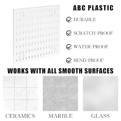 Dualshine Premium Pegboard Wall Organizer, White, 22"*22" | 4 Small Plastic Panels, 38 Accessories, Craft Room, Bathroom, Nursery Storage, and Office thumbnail 5