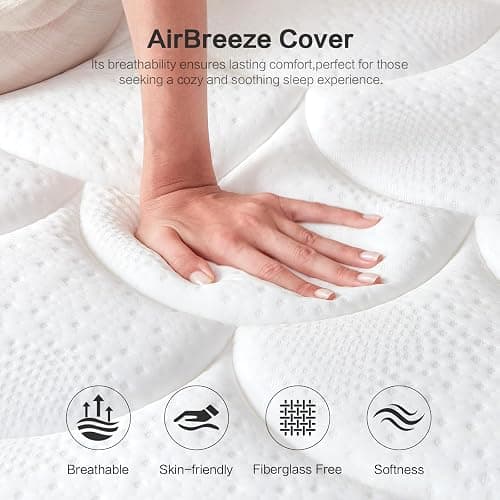 Mroreom Full Size Mattress, 12 Inch Hybrid Mattress in a Box – Memory Foam with Pocket Springs, Cooling Gel, Pressure Relief, Motion Isolation, CertiPUR-US Certified, Medium Firm,Blue thumbnail 3