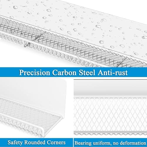 DTUQYX Metal Magnetic Book Shelf: 17” Magnetic Bookshelves for Whiteboard 2-Pack with 2 Pen Containers Strong Adsorption, Durable Floating Book Display Shelf, Movable Office File Holder (White) thumbnail 5