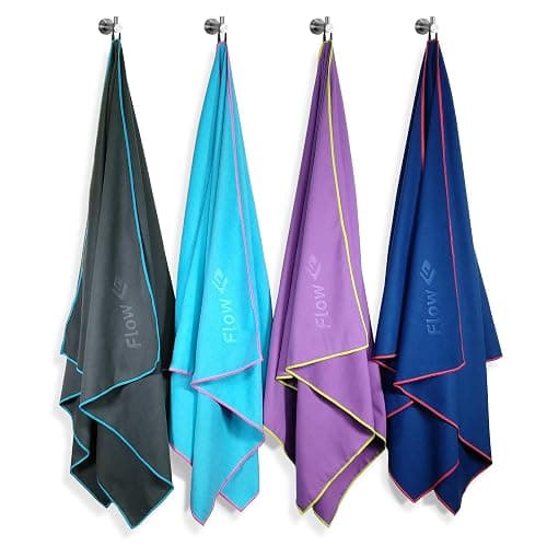 Flow Hydro Sport Towel - Microfiber Quick Dry Swimming Towels for Swim, Pool, Triathlon, and Other Water Sports in Medium, Large, Extra Large, and Hooded Sizes (Aqua, Large (60" x 30")) thumbnail 2