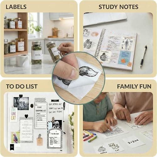 Bolumka AI Voice Sticker Printer, Portable Voice Controlled Mini Printer, Inkless Thermal Sticker Maker for Home Office Study Notes & Label DIY (1 Roll Sticker Paper Included) thumbnail 6