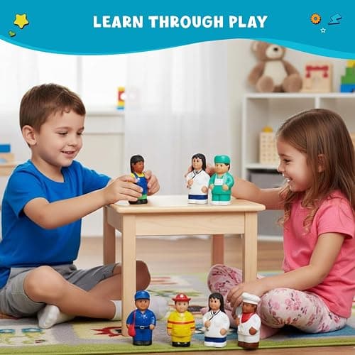 Get Ready Kids Multicultural Career Figures Set of 8-5 inch Chunky Toys | Large 5 inch community helper figurines for early learning and creative play, pre-k safe for 12m+ thumbnail 4