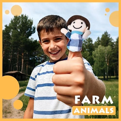 RIY 10Pcs Story Time Finger Puppets - Old Macdonald Had A Farm Educational Puppets Easter Basket Stuffers thumbnail 6