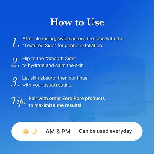 Medicube Zero Pore Pads 2.0, Dual-Textured Facial Toner Pads for Exfoliation and Pore Care with 4.5% AHA Lactic Acid & 0.45% BHA Salicylic Acid, Ideal for All Skin Types, Korean Skin Care (70 units) thumbnail 7