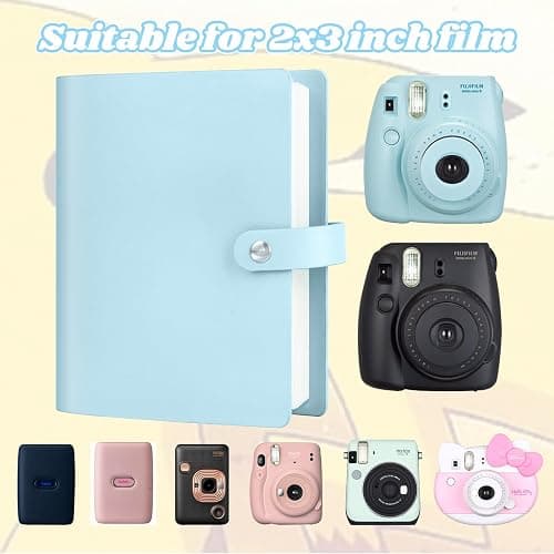 Ruibytree Fotoalbum für Instax Mini & Polaroid Sofortbilder, 320 Fotos,Blau | PU-Ledereinband, Seiteneinschub, Säurefreie Seiten, Taschengröße 54 × 86 mm, Für Kodak 2×3 Zoll Fotos, Große Kapazität thumbnail 5
