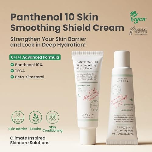 AXIS-Y Panthenol 10 Skin Smoothing Shield Cream - Daily Facial Moisturizer Barrier Cream for Long Lasting Hydration & Soothing - Vegan Korean Skin Care Face Lotion - 1.69 fl. oz. thumbnail 8