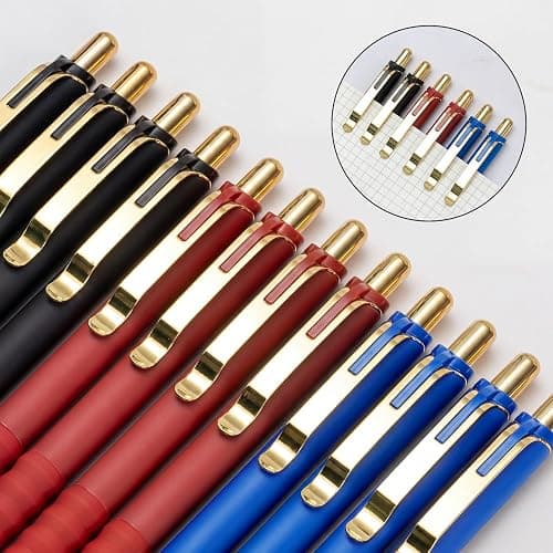 Linbsunne Ballpoint Pens Medium Point 1mm Pen with Super Soft Grip Ball Point Pen for Men Women Retractable Pens (Blue Ink+Black Ink+Red Ink) thumbnail 5