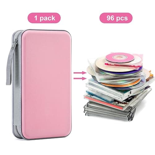 LIOVODE DVD Case, 96 Capacity CD Case Portable CD Holder Storage Hard Plastic DVD Wallet Holder Organizer for Car thumbnail 2