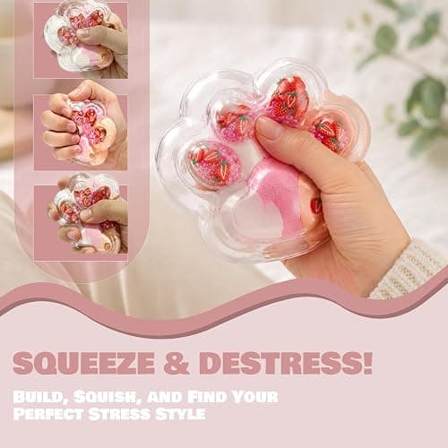 DIY Squishy Making Kit -14 TPR Skin,Stress Ball Making kit with Storage Box | Skins include (Stress Ball,Milk bottle,Ice Cube,Cat Paw),Make Your own Squishy,Crunchy Stress Ball For stuff for girls 10-12 thumbnail 7