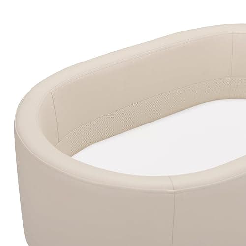 babyletto x GATHRE Capsule Bassinet in Vegan Ivory Leather, Wipeable & Water Resistant thumbnail 6