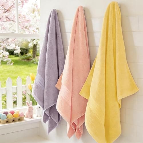 COZYART Pink Bathroom Towel Set 6Pcs, 100% Turkish Cotton Bath Towel Sets for Bathroom, Soft Absorbent, 650 GSM Luxury 6 Pcs with 2 Bath Towels, 2 Hand Towels, 2 Washcloths thumbnail 6