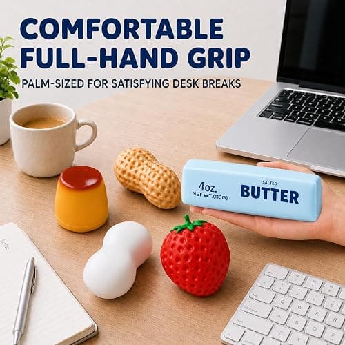 Crunchy Pudding Squishy with Textured ASMR Filling for Adults (Pudding) | Soft Squeezable Stress Relief Desk Accessory with Realistic Pudding Shape thumbnail 4