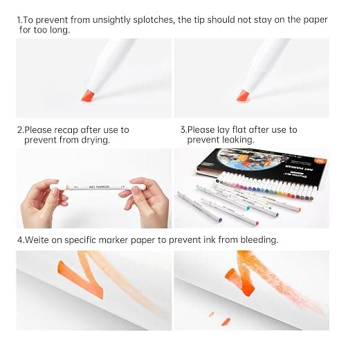Shuttle Art 30 Colors Dual Tip Art Markers Permanent Marker Pens Highlighters Perfect for Illustration Adult Coloring Sketching and Card Making thumbnail 9