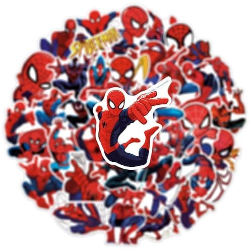 50pcs Spiderman Stickers for Water Bottle, Cool Superhero Movie Waterproof Vinyl Decal for Kids Teen Adult Laptop Skateboard Phone Travel Case Bike Guitar Computer thumbnail 3