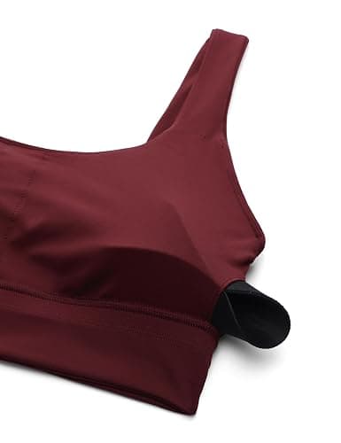CRZ YOGA Womens Butterluxe U Back Sports Bra - Scoop Neck Padded Low Impact Yoga Clothes Workout Crop Top with Built in Pads thumbnail 4