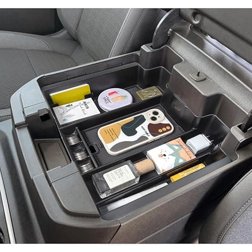 PIMCAR Full Size Center Console Organizer for 2019-2022 Chevy Silverado/GMC Sierra 1500 & 2020-2023 Silverado/Sierra 2500 HD 3500 HD Accessories-Full Console w/Bucket Seats ONLY thumbnail 7