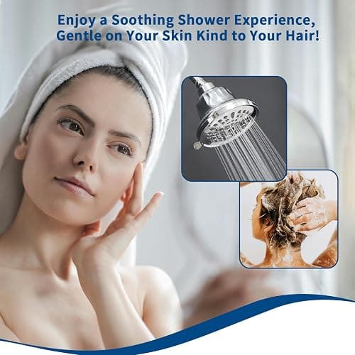 Kangbet Filtered Shower Head - Water Softener Shower Head - Shower Filter for Hard Water Remove | Reduces Impurities Chlorine and Harmful Substances - Chrome thumbnail 7