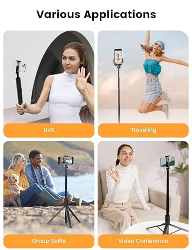 ANXRE 71" Phone Tripod, NT79 Extendable Selfie Stick for Cell Phone＆Camera Photo Video Kits, Travel Tripod Stand with Remote for Video Recording, Phone Holder Tripod Compatible with Phone Camera Gopro thumbnail 8