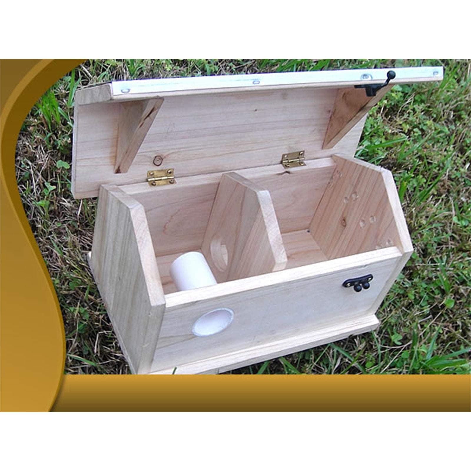 Melko Bumblebee Box XXL Insect Hotel with Metal Roof Lid Foldable Brown Chinese Spruce thumbnail 3