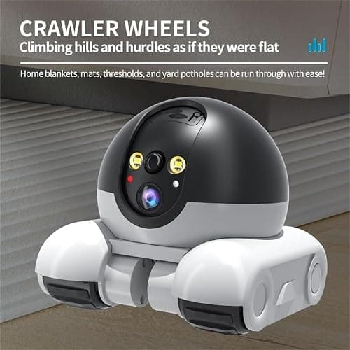 Firam Bot Robot, 1080p HD DIY Bot Robot Home Cameras on Wheels, Movable Pet Cameras Battery-Powered, 2-Way Talk, Night Vision, APP Remote Control, Night Vision, Smooth Pan & Tilt (128 GB) thumbnail 4