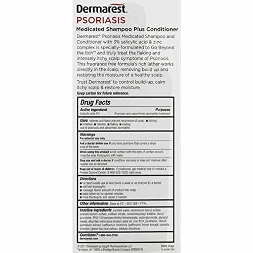 Dermarest Psoriasis Medicated Shampoo and Conditioner, Unscented, Dermatologist Tested, 8 Fl Oz (Pack of 2) thumbnail 7