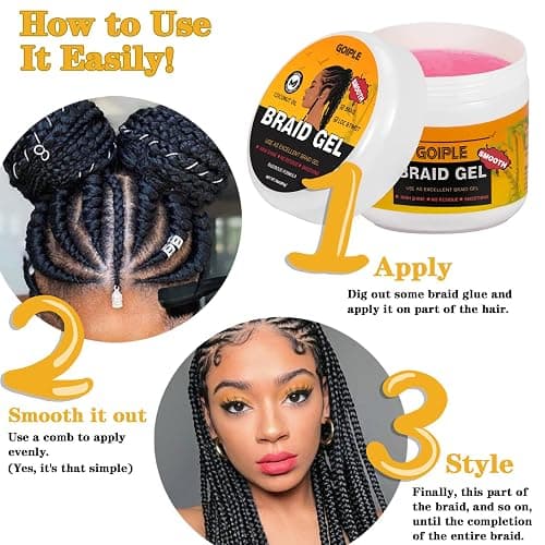 16 OZ Big Capacity Strong Hold Smoothing Gel for Twist, Locs, Braids, Edge, Cornrows - No Flake, Tames Frizz, High Shine, Easy to Use Braiding and Edge Control Gel thumbnail 6
