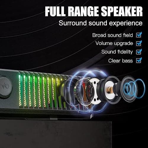 Smalody Computer Speakers, PC Speakers, Stereo Bluetooth Speakers Dynamic Cool RGB LED Design with Microphone Compatible with Desktop/Laptop/Smartphone/Game Console thumbnail 2