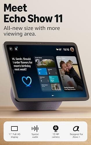 Amazon Echo Show 11 (newest model), Vibrant Full-HD 11" display with more viewing area and spatial audio, Designed for Alexa+, Graphite thumbnail 7