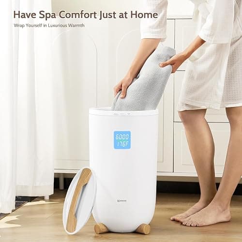 Keenray Towel Warmer Bucket, Large Towel Warmer for Bathroom with Timer, LED Display, Up to 24 Hours Delay Timer, Child Safety Lock, Towel Heater Fits Towels, Robes, Blankets, PJ's thumbnail 6
