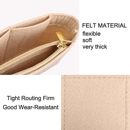 2Sets Mini Bag Strap Kit and Organizer Compatible with Longchamp, Folding Tote Bag organizer insert, Punch-Free Adjustable Buckle Strap Design, Multi-Pocket Felt Handbag Organizer, (1.2cm) thumbnail 6