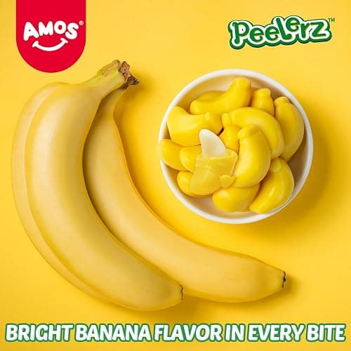 AMOS Peelerz Gummy Sweets, Banana Peelable Christmas Sweets Candy Gift, 3D Fun Peeling Fruit Gums Candy, Real Fruit Juice Made Chews Snacks Sweet for Party Celebration- Box Package 240G thumbnail 8