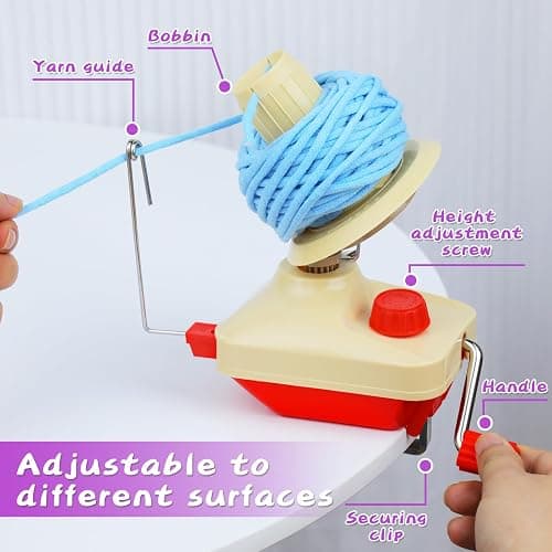 BUTUZE Yarn Ball Winder, Yarn Winder for Crocheting, Stitch Markers Knitting Kit, Pom Pom Maker, Convenient Ball Winder Hand Operated for Yarn, with Easy Installation for Yarn Storage thumbnail 3