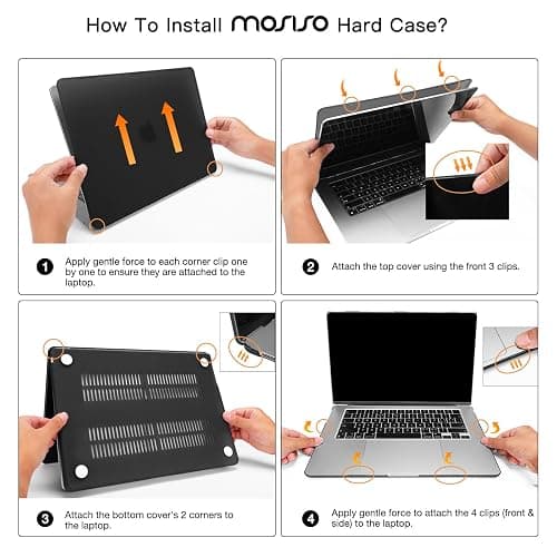 MOSISO Compatible with MacBook Air 15 inch Case 2025 2024 2023 Release M4 A3241 M3 A3114 M2 A2941 Touch ID, Plastic Hard Shell&Puffy Sleeve Bag&Keyboard Cover&Webcam Cover&Screen Film, Sand thumbnail 7