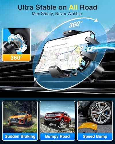 [2025 True Military-Grade] Car Phone Holder VANMASS [Upgraded Strongest Suction & Clip] Cell Phone Mount for Dashboard Windshield Vent Wall,Truck Cradle Stand for iPhone 17 Pro Max 16 15 14 13 Android thumbnail 8