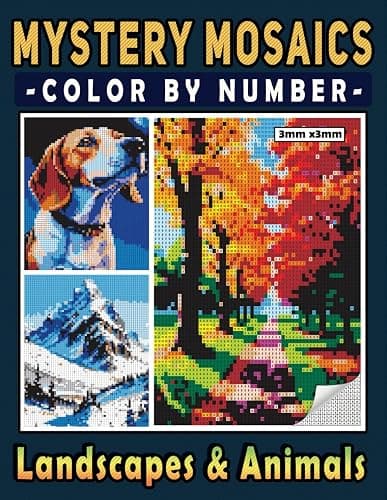 Mystery Mosaics Color By Number Landscapes and Animals: Pixel Art Coloring Book, Color Quest to Reveal the Nature's Palette for Relaxation and Stress Relief - Image 1