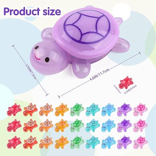 200 Pcs Mini Resin Turtle with 1 Pc Jumbo Resin Purple Turtles, Luminous Miniature Tiny Turtles to Hide Glow in The Dark for Fairy Garden Dollhouse Micro Landscaping thumbnail 3