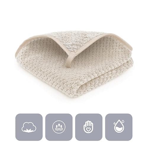 MaopaoBeauty 6 Piece Washcloth Set Set,100% Microfiber - Quick Dry, Thick, Soft, Plush and Highly Absorbent Luxury Hotel & Spa Bath Towel for Bathroom, Pack of 6, Khaki thumbnail 4
