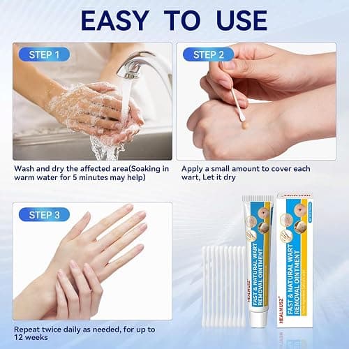 HEALMUSZ Wart Remover Contains 17% Salicylic Acid Skin Tag Remove Fast-Acting Natural Wart Removal Cream for Common Warts Plantar Warts Hand and Other Body Warts thumbnail 5