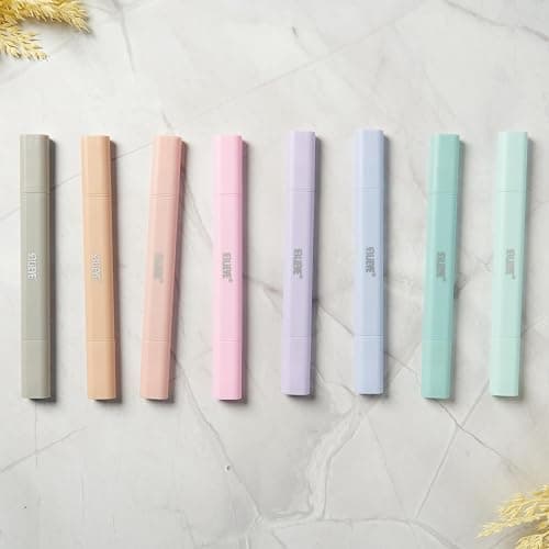BLIEVE- Aesthetic Bible Highlighters No Bleed Through Assorted Colors, Cute Highlighter Dual Tip For Journaling Supplies And School Accessories, Bible Highlighters And Pens No Bleed (PASTEL) thumbnail 9