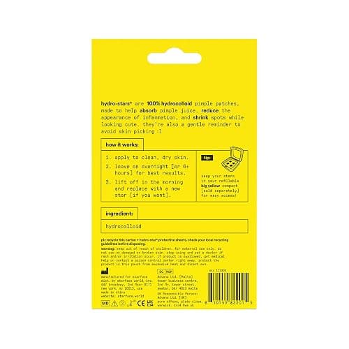 Starface Hydro-Star® Yellow Hydrocolloid Star-Shaped Pimple Patch, 36 ct | Dermatologist Tested • Covers & Protects Visible Spots • Absorbs Pimple Gunk • Vegan, Cruelty-Free & Sensitive Skin Safe thumbnail 10