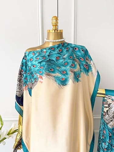 MOOQUERA Kaftan Dress with Matching Scarf Elegant Leopard Print Boho - Silky Loose Maxi Vacation Resort Wear thumbnail 4