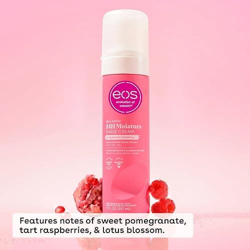 eos Shea Better Shave Cream- Pomegranate Raspberry, Shea Butter, Aloe Vera, Moisturizing, Shaving Cream for Women, eos Shave Cream, 7 fl oz, 2-Pack thumbnail 2