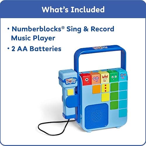 hand2mind Numberblocks Sing and Record Music Player, Kids Karaoke Microphone, Musical Toys, Toddler Boombox, Counting Toys, Preschool Math Learning Activities, Numbers for Toddlers, Birthday Gifts thumbnail 3