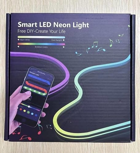 Kangtaixin 3.3FT/1M LED Neon Rope Lights, RGB LED Strip Lights App Control, Music Syncing, LED Neon Lights Strip Flexible DIY Design for Bedroom, Living, Gaming, Kitchen, Indoor, Party Decoration thumbnail 12