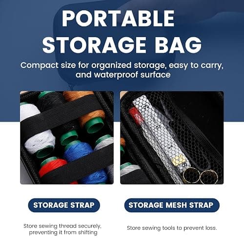 TLKKUE Sewing Kit for Adults, Steel Needles for Hand Sewing | 40 Pcs Sewing Kit with Sewing Needles Storage Bag Threads Thimbles Seam Rippers for Repair Clothing(6Color Upholstery Thread) thumbnail 6